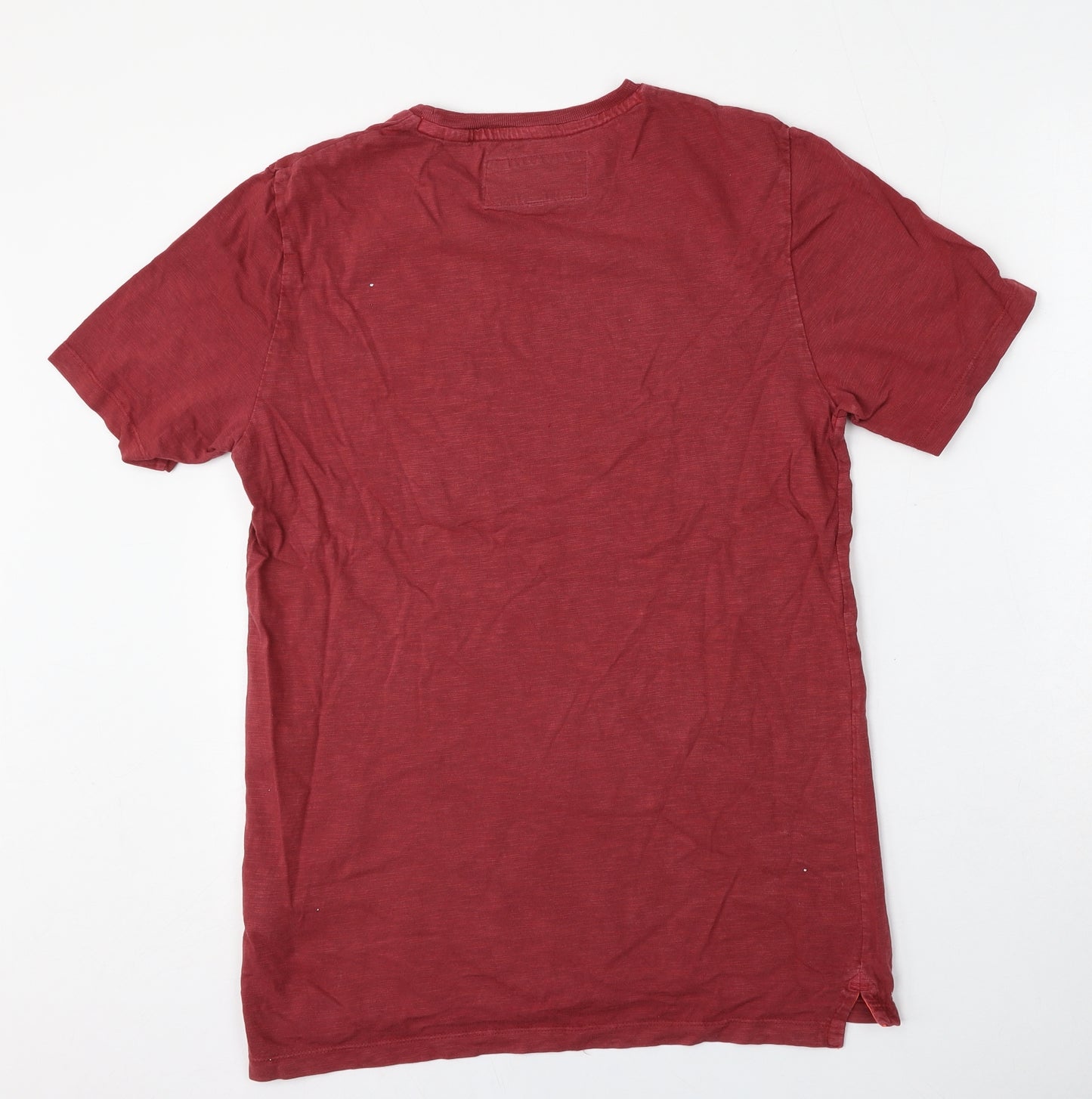 Superdry Mens Red  Polyester  T-Shirt Size S Round Neck