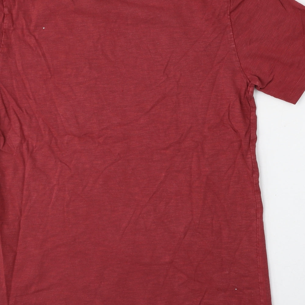 Superdry Mens Red  Polyester  T-Shirt Size S Round Neck