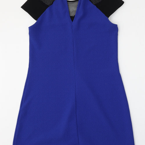 River Island Womens Blue  Polyester Shift  Size 8  Round Neck