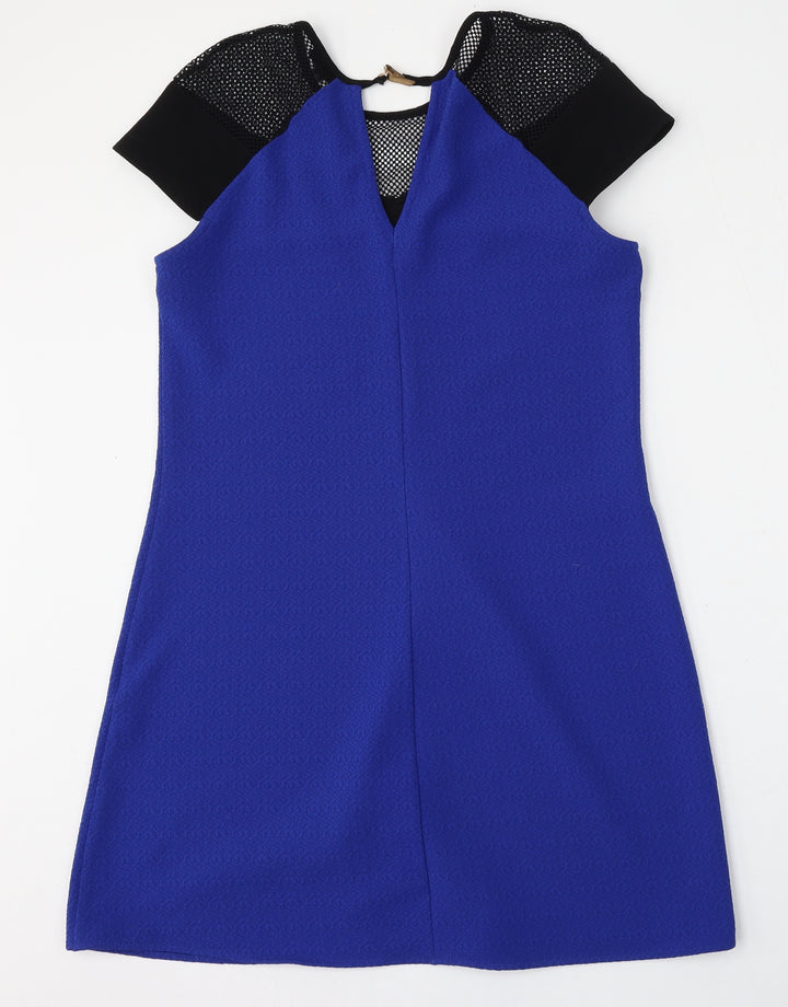 River Island Womens Blue  Polyester Shift  Size 8  Round Neck