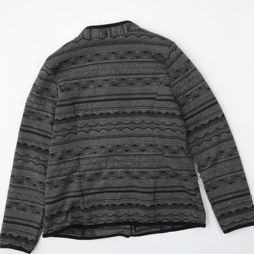 Klaas Womens Grey Geometric  Jacket  Size 10  Zip