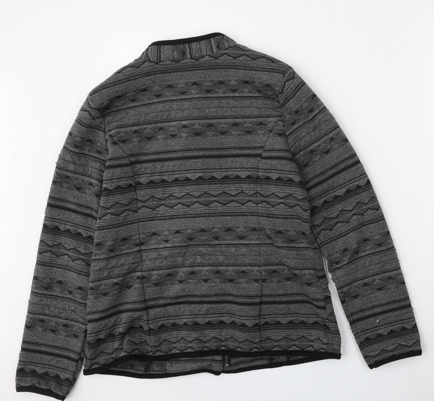 Klaas Womens Grey Geometric  Jacket  Size 10  Zip