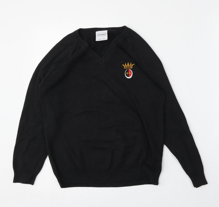 Performa Boys Black Cotton Pullover Sweatshirt Size 9-10 Years