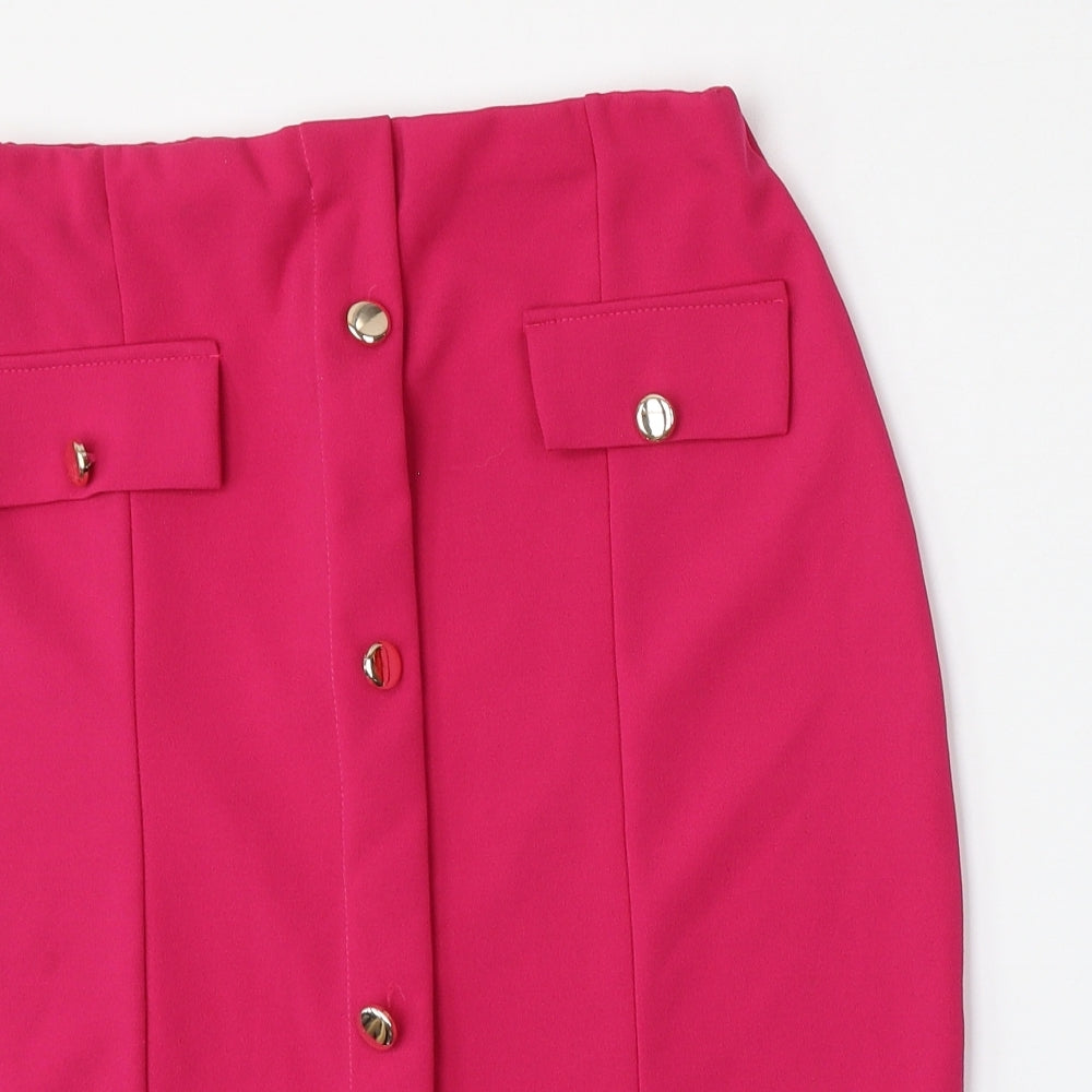 Parisian Womens Pink  Polyester Straight & Pencil Skirt Size 12