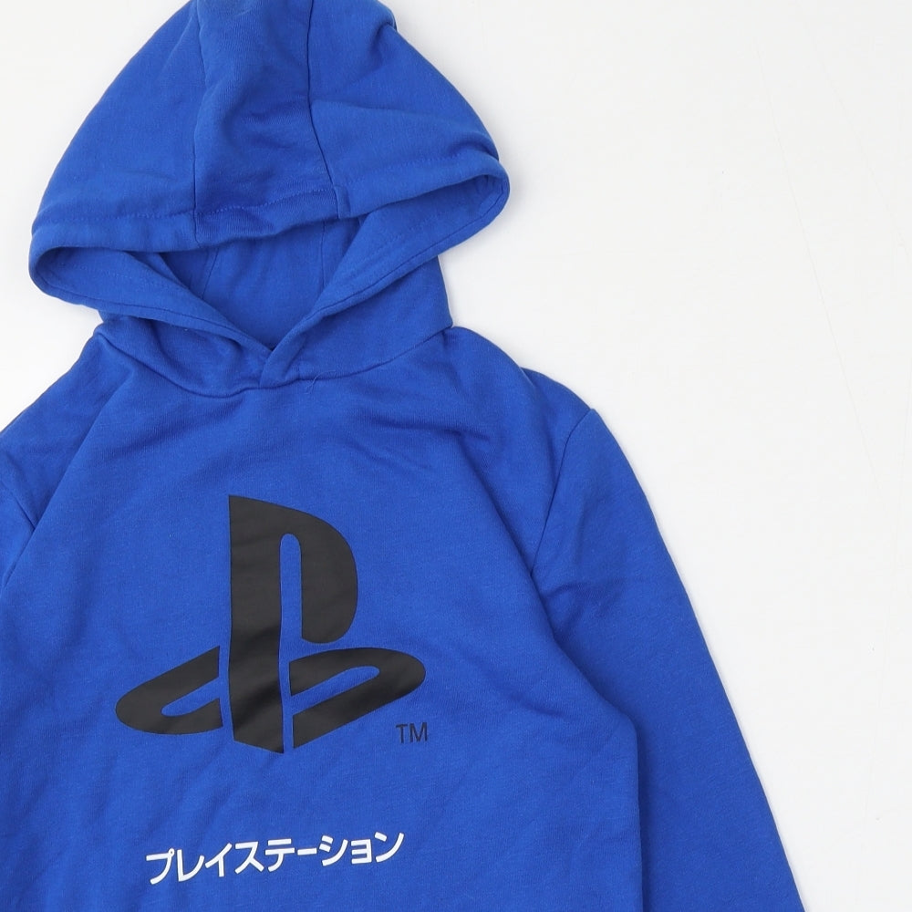 PlayStation Boys Blue  Cotton Pullover Hoodie Size 10-11 Years   - Gaming