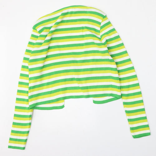 Primark Womens Multicoloured Round Neck Striped Acrylic Pullover Jumper Size 14