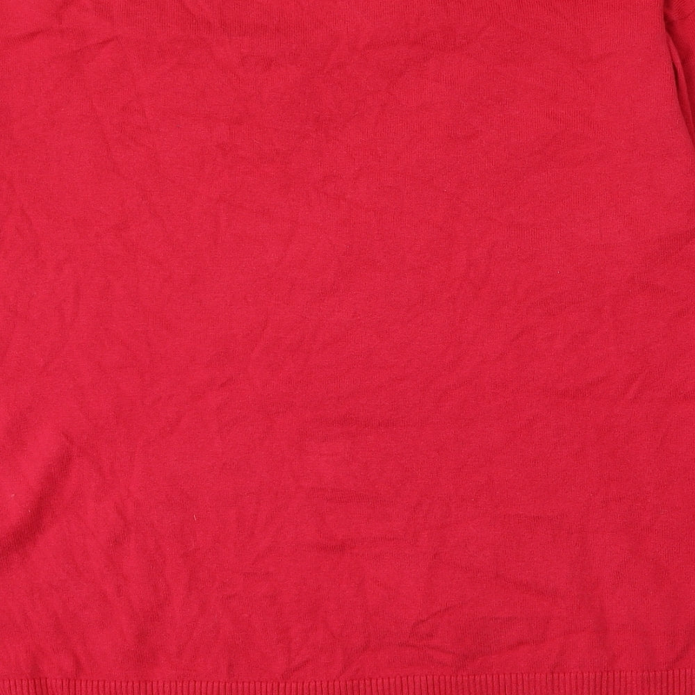 BPC Womens Pink V-Neck  Cotton Pullover Jumper Size 20