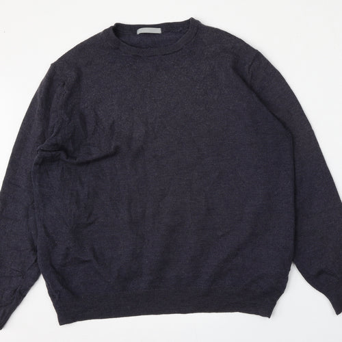 Preworn Mens Blue Round Neck  Polyester Pullover Jumper Size L