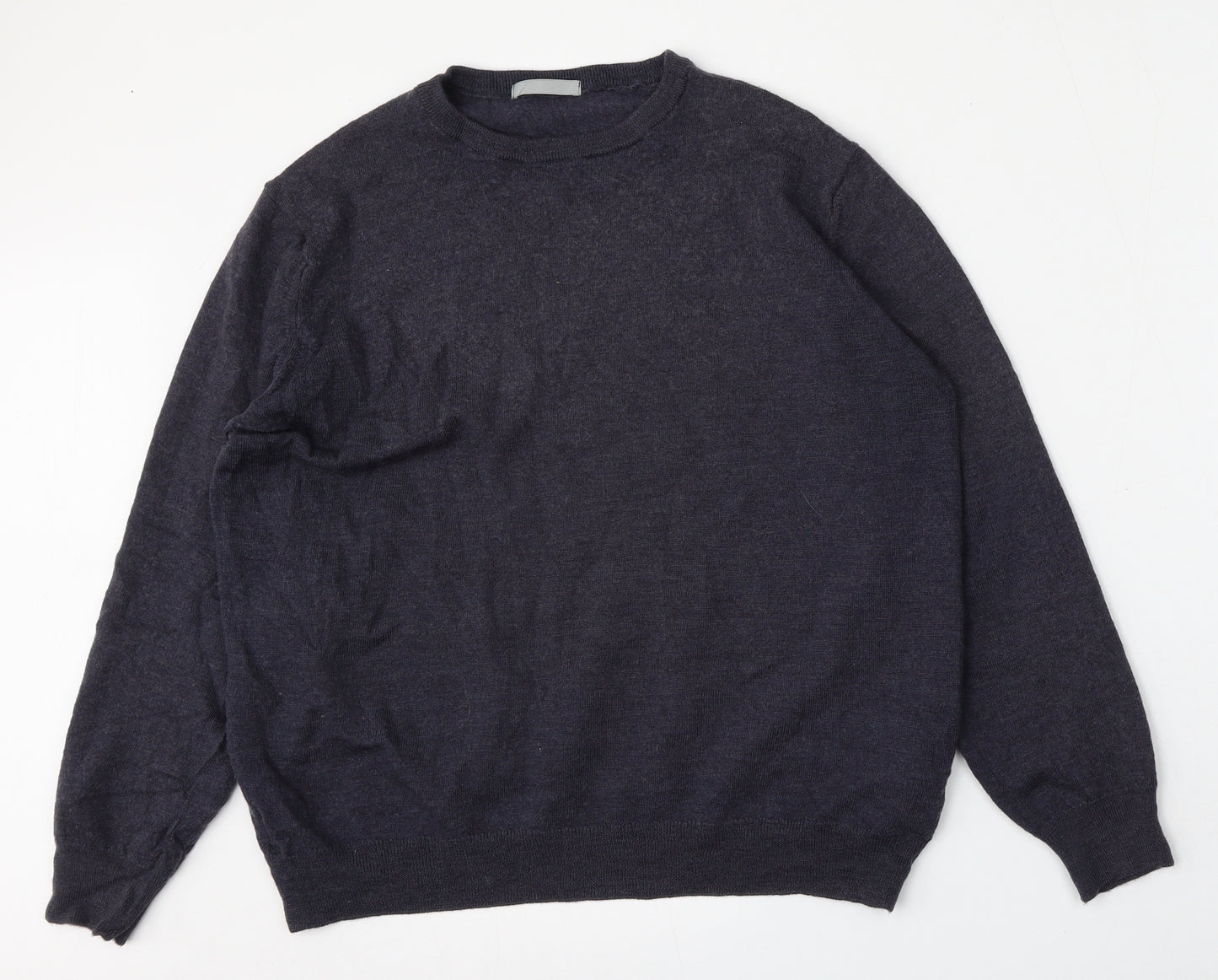 Preworn Mens Blue Round Neck  Polyester Pullover Jumper Size L