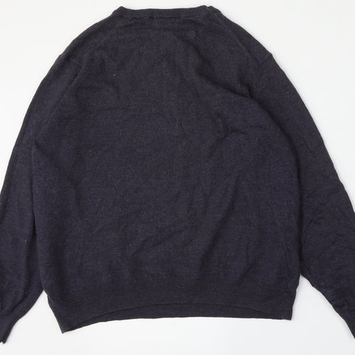 Preworn Mens Blue Round Neck  Polyester Pullover Jumper Size L