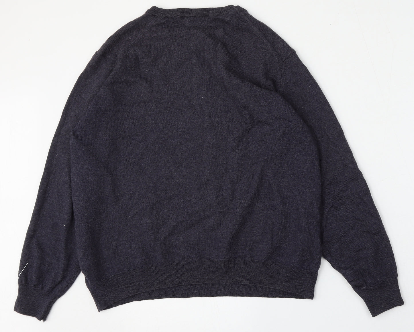 Preworn Mens Blue Round Neck  Polyester Pullover Jumper Size L