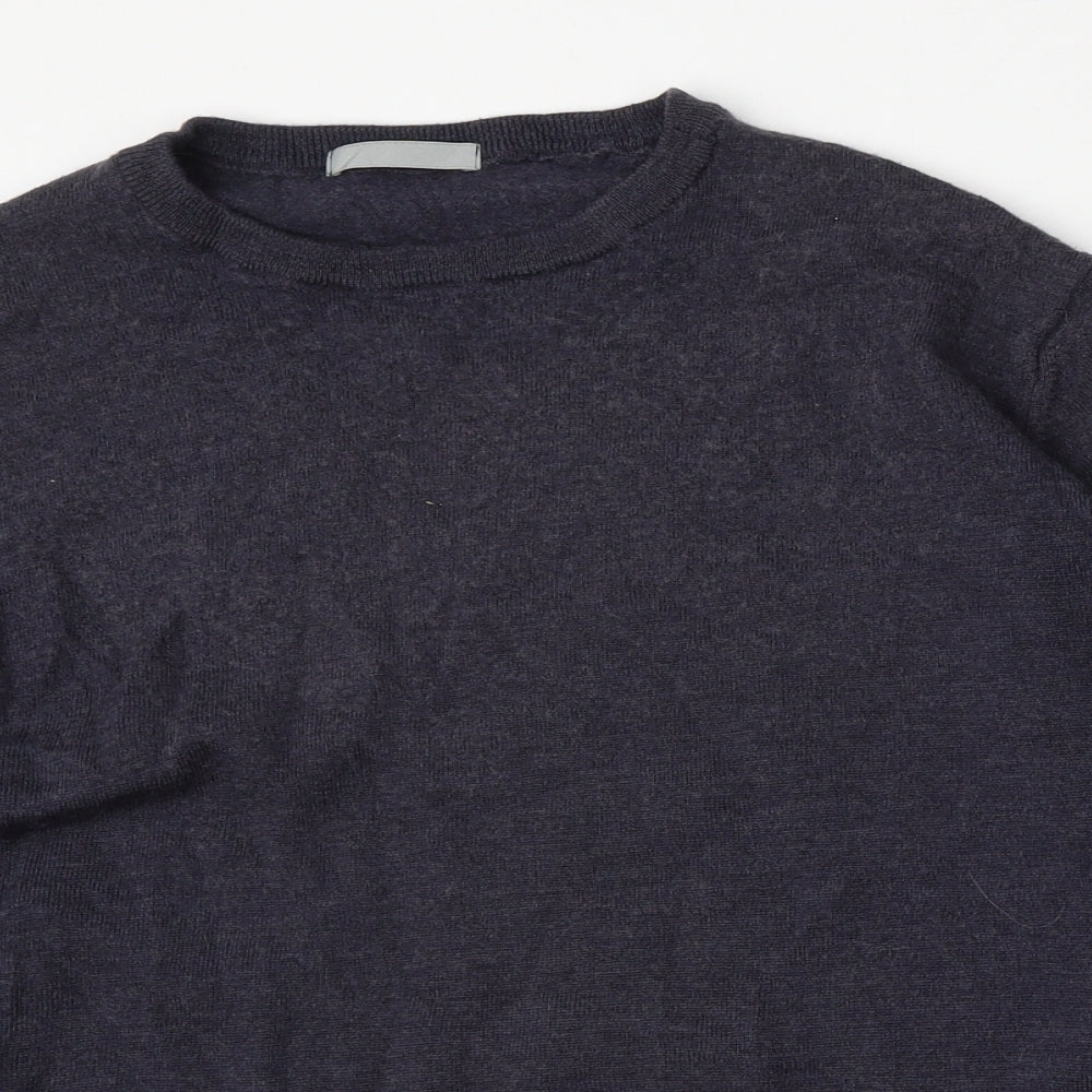 Preworn Mens Blue Round Neck  Polyester Pullover Jumper Size L