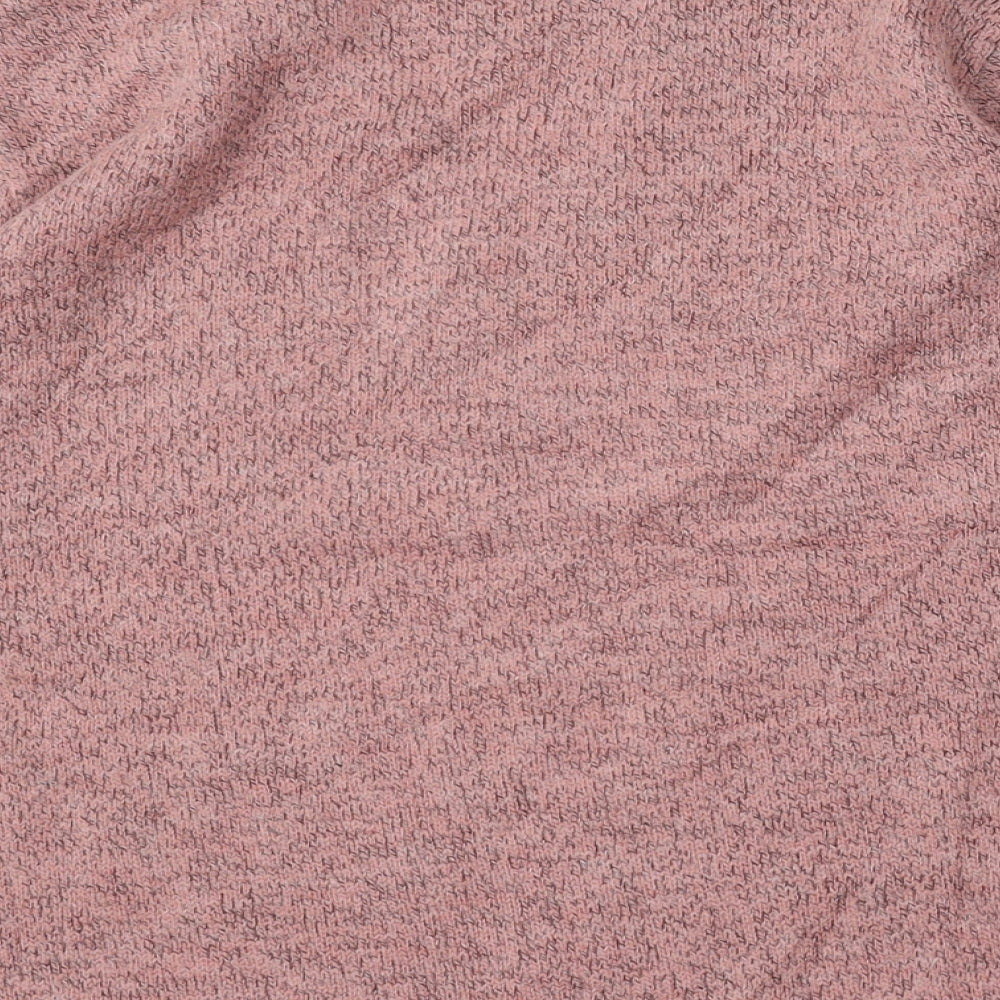 Damart Womens Pink V-Neck Floral Acrylic Pullover Jumper Size 14