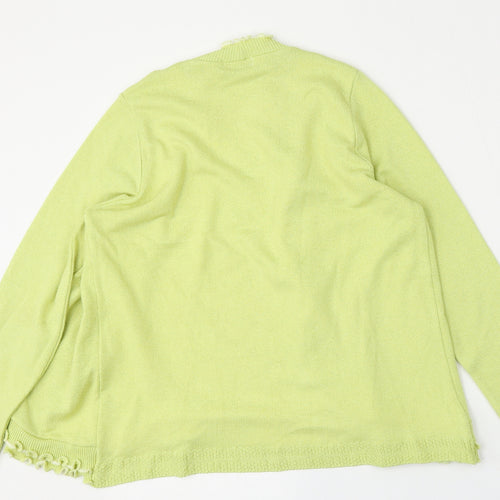 Keeno Womens Green Round Neck  Nylon Cardigan Jumper Size M