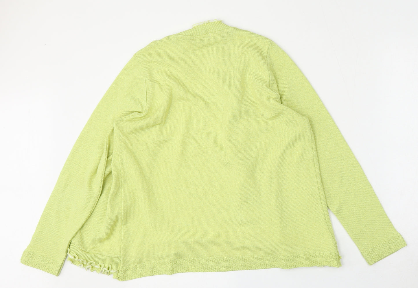 Keeno Womens Green Round Neck  Nylon Cardigan Jumper Size M