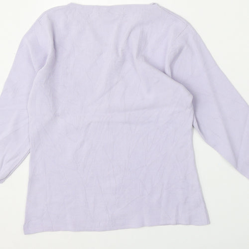 Carolyn Taylor Womens Purple V-Neck  Polyester Pullover Jumper Size S