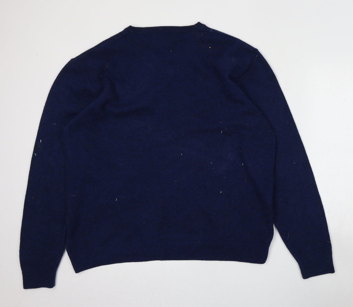 NEXT Mens Blue V-Neck  Wool Cardigan Jumper Size 2XL