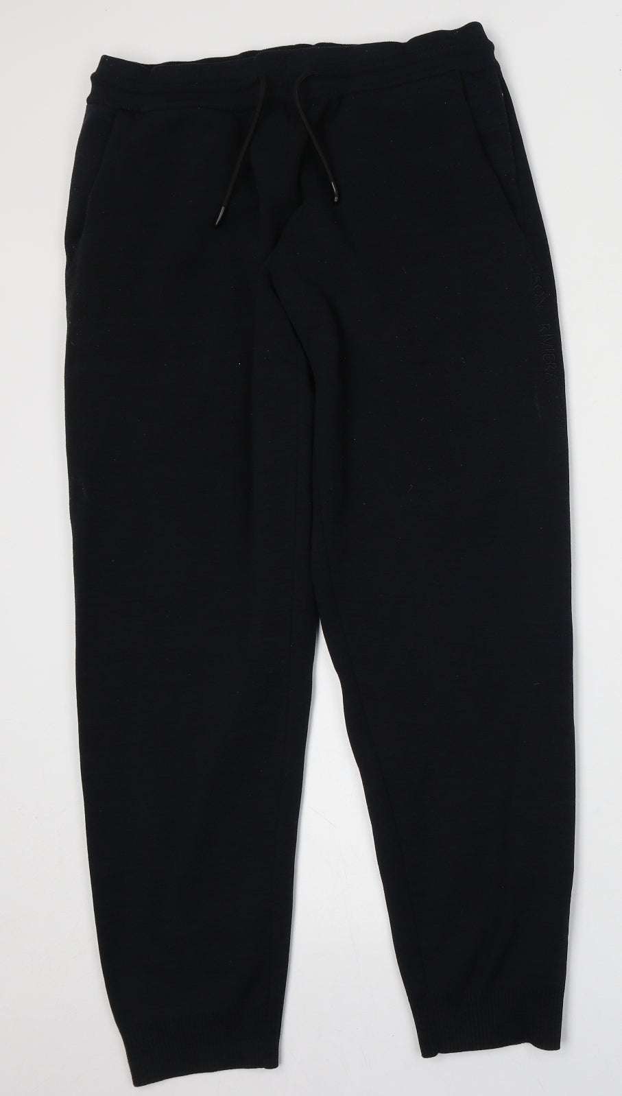 River Island Mens Blue  Polyester Jogger Trousers Size L L30 in Regular Tie