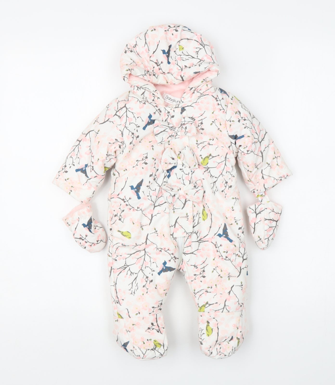 Babaluno Baby Multicoloured Floral  Quilted Snowsuit Size 0-3 Months