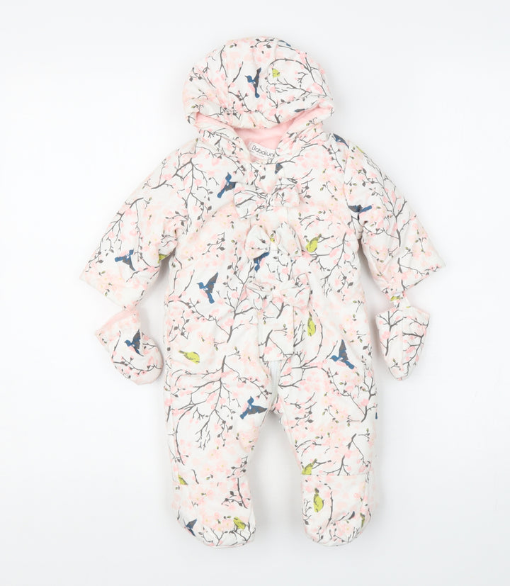 Babaluno Baby Multicoloured Floral Quilted Snowsuit Size 0-3 Months