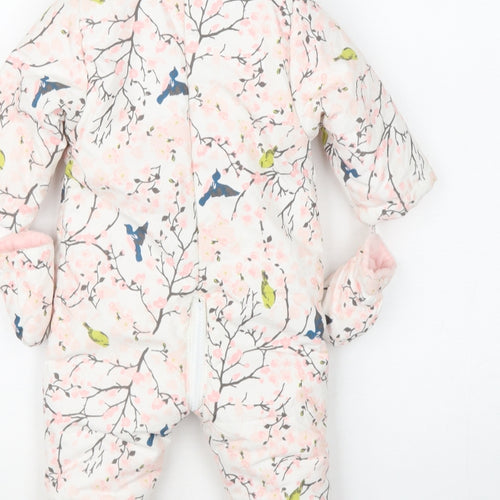 Babaluno Baby Multicoloured Floral  Quilted Snowsuit Size 0-3 Months