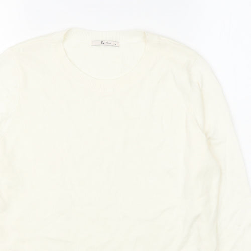 TU Womens Ivory Roll Neck  Viscose Pullover Jumper Size 14