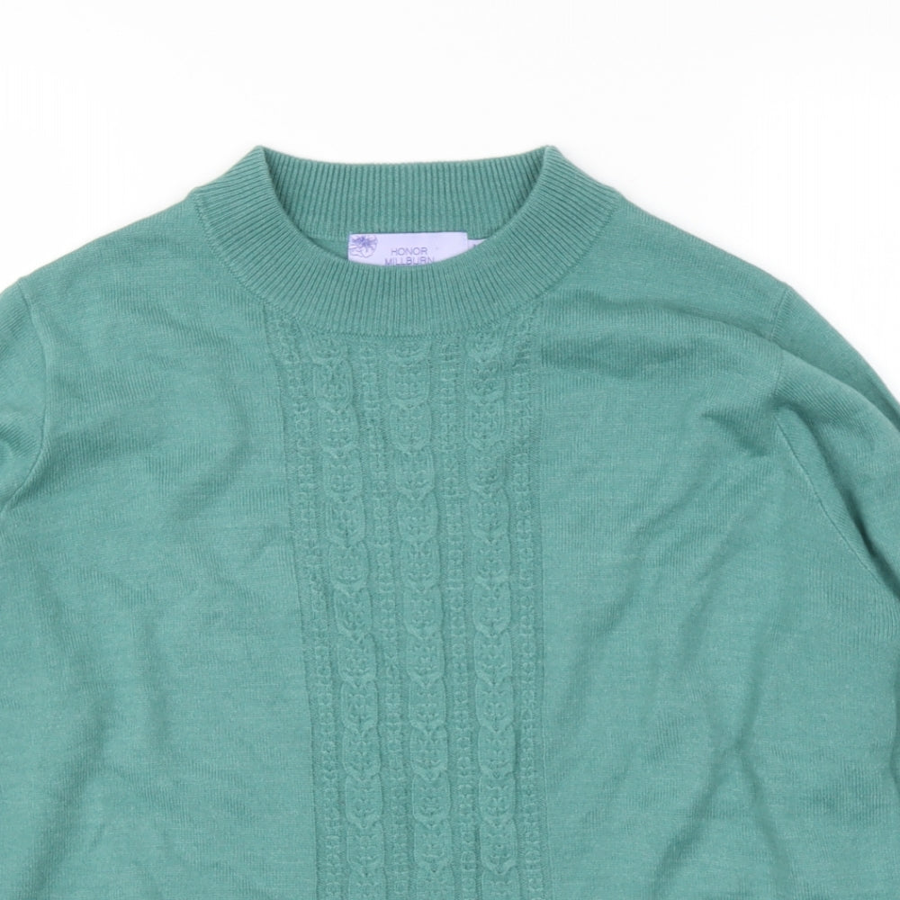 Honor Millburn Womens Green Round Neck  Acrylic Pullover Jumper Size 14