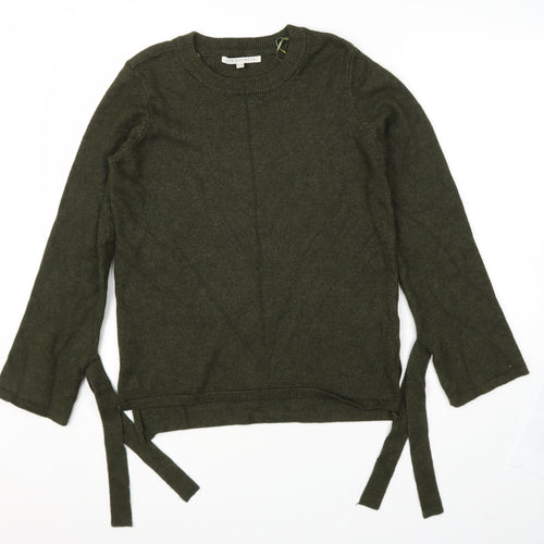 love knitwear Womens Green Round Neck  Viscose Pullover Jumper Size 14