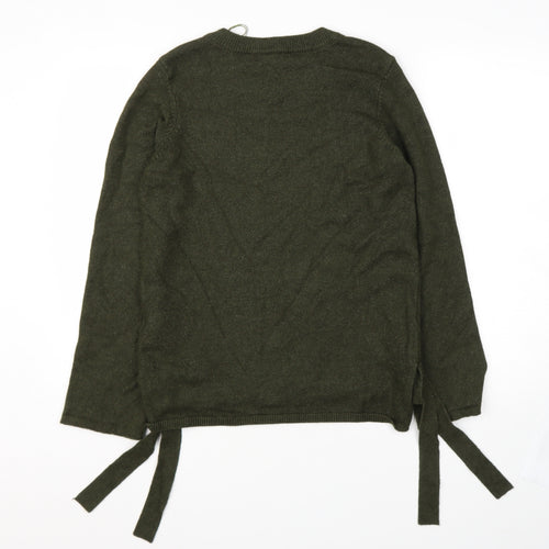 love knitwear Womens Green Round Neck  Viscose Pullover Jumper Size 14