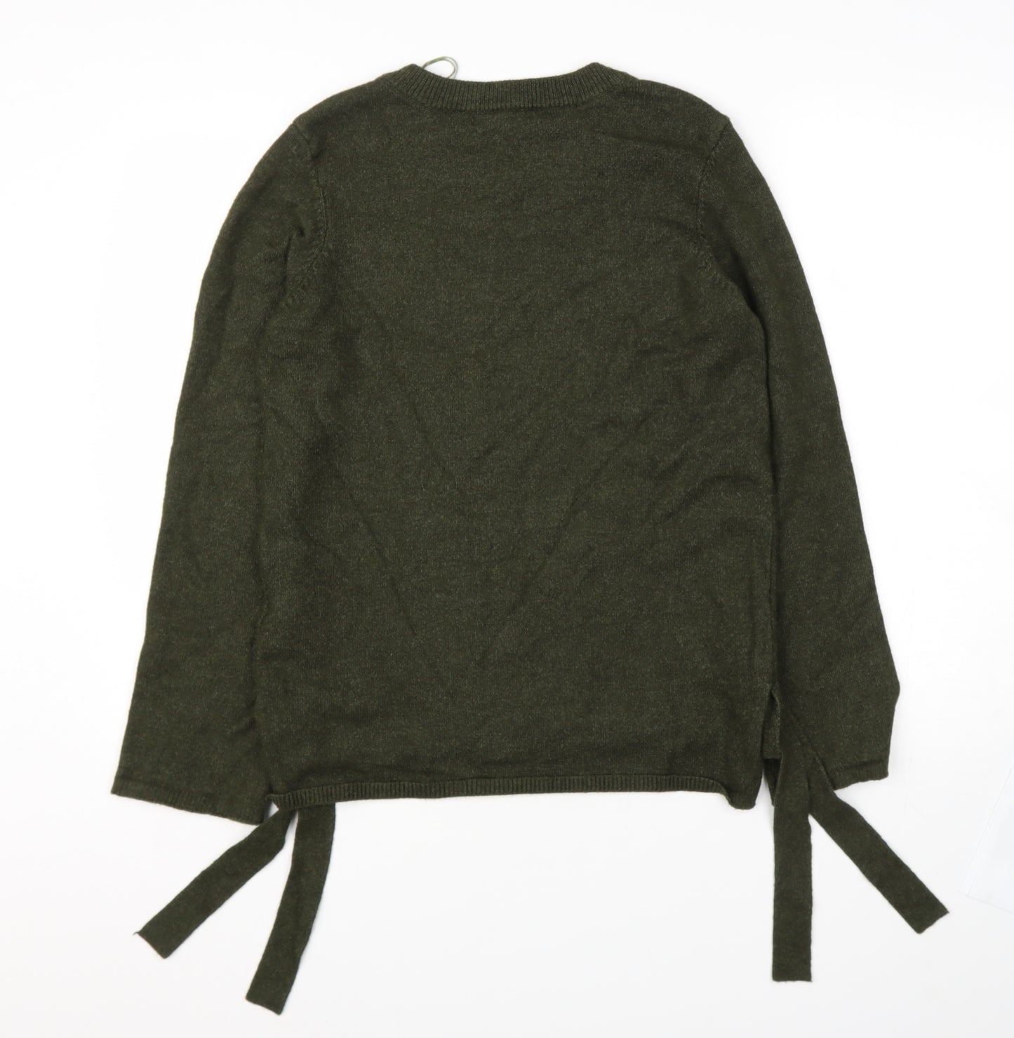 love knitwear Womens Green Round Neck  Viscose Pullover Jumper Size 14