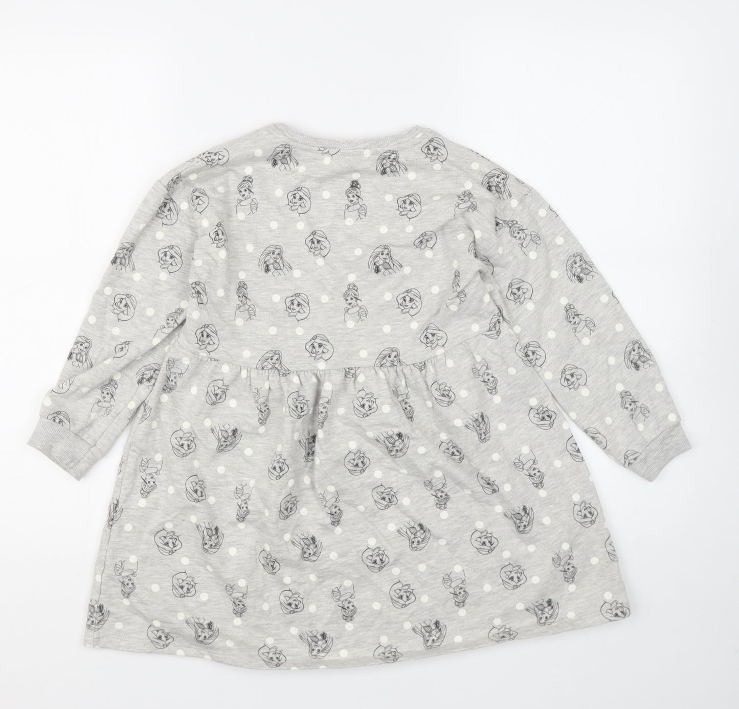 George Girls Grey Geometric Polyester Jumper Dress  Size 6-7 Years  Round Neck  - Disney princess