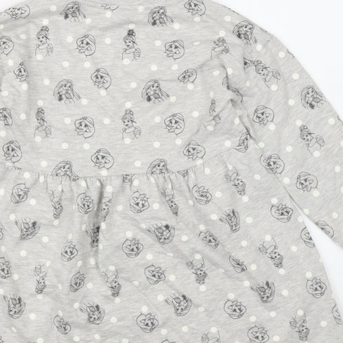 George Girls Grey Geometric Polyester Jumper Dress  Size 6-7 Years  Round Neck  - Disney princess