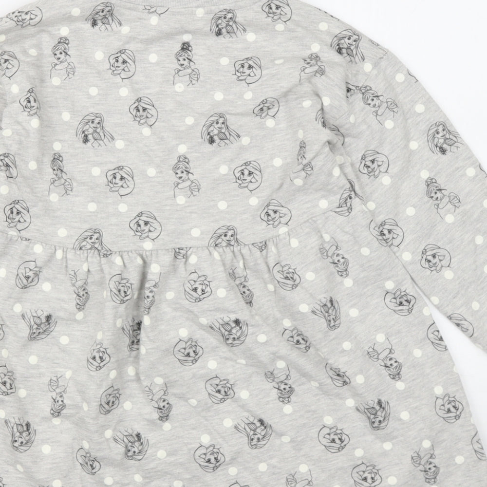 George Girls Grey Geometric Polyester Jumper Dress  Size 6-7 Years  Round Neck  - Disney princess