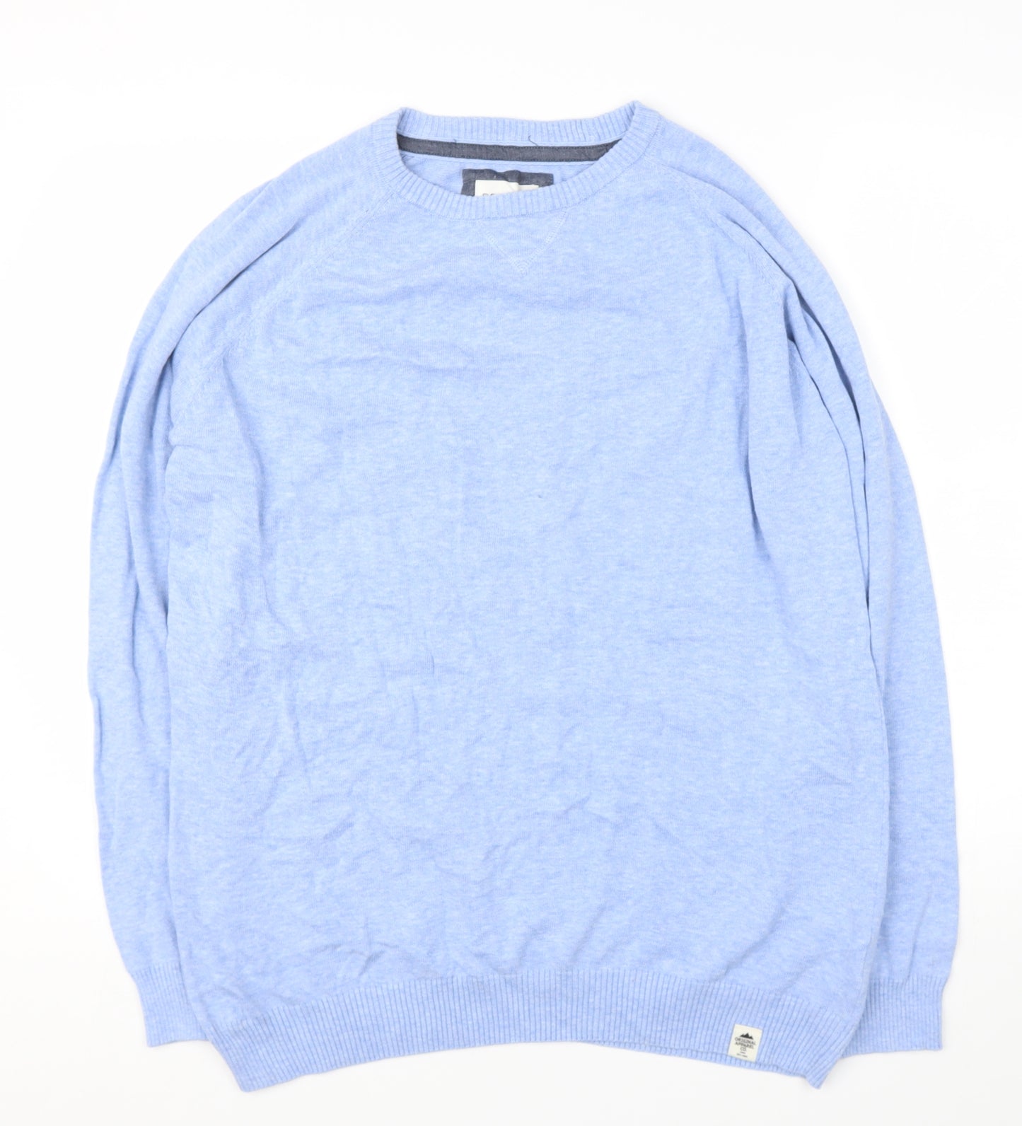 Primark Mens Blue Round Neck  Cotton Pullover Jumper Size XL