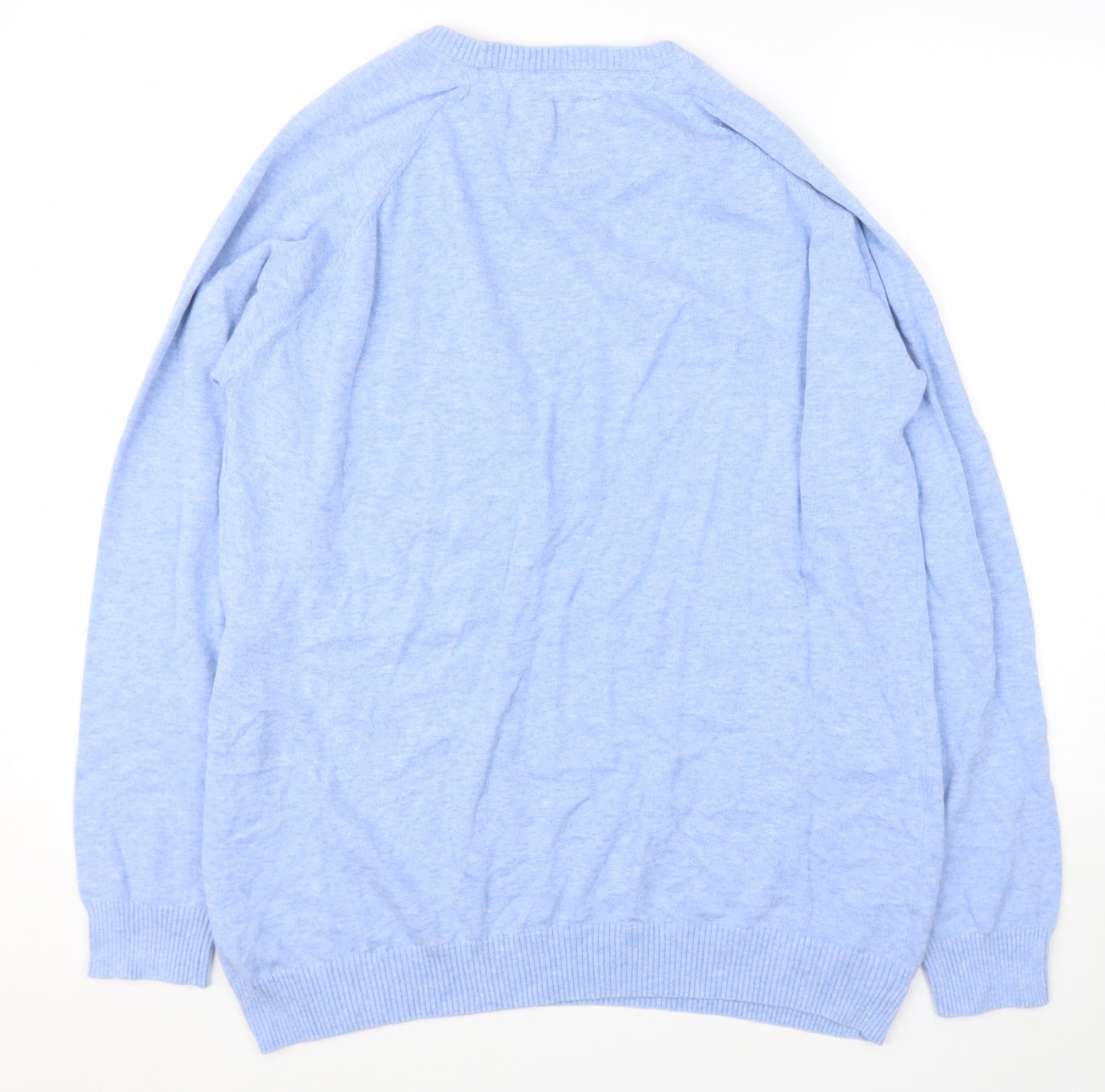 Primark Mens Blue Round Neck  Cotton Pullover Jumper Size XL