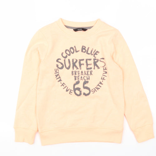 George Girls Orange  Cotton Pullover Sweatshirt Size 7-8 Years   - Surf
