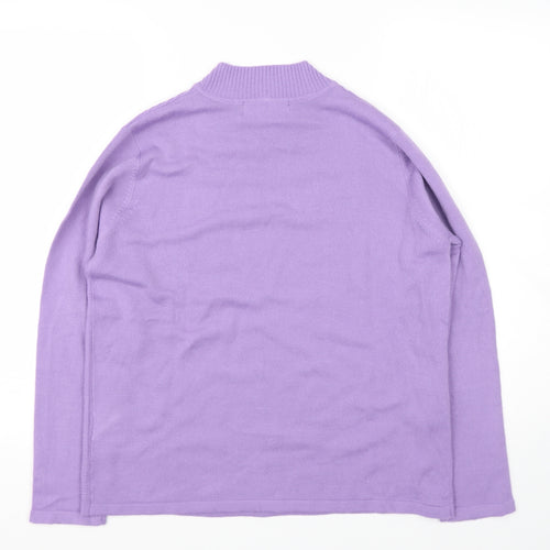 ISLE Essentials Womens Purple Round Neck  Acrylic Pullover Jumper Size 14