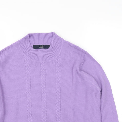 ISLE Essentials Womens Purple Round Neck  Acrylic Pullover Jumper Size 14