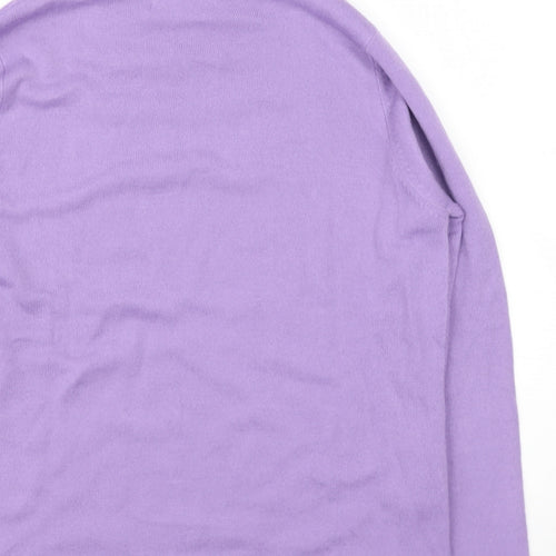 ISLE Essentials Womens Purple Round Neck  Acrylic Pullover Jumper Size 14
