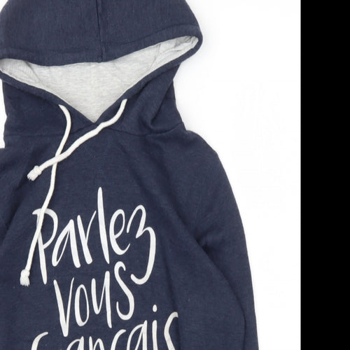 Cotton On Body Womens Blue  Polyester Pullover Hoodie Size 12   - French Slogan