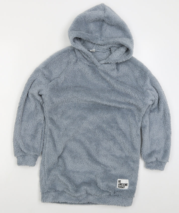SheIn Girls Blue Polyester Pullover Hoodie Size 10 Years Pullover