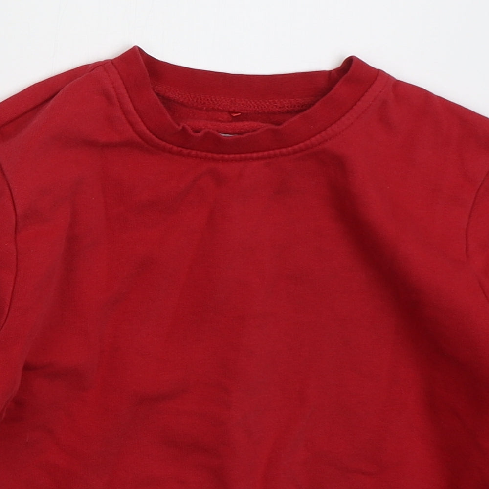 George Boys Red  Cotton Pullover Sweatshirt Size 7-8 Years  Pullover