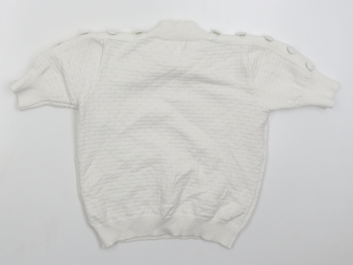 Exquiss's Womens White Mock Neck  Viscose Pullover Jumper Size S
