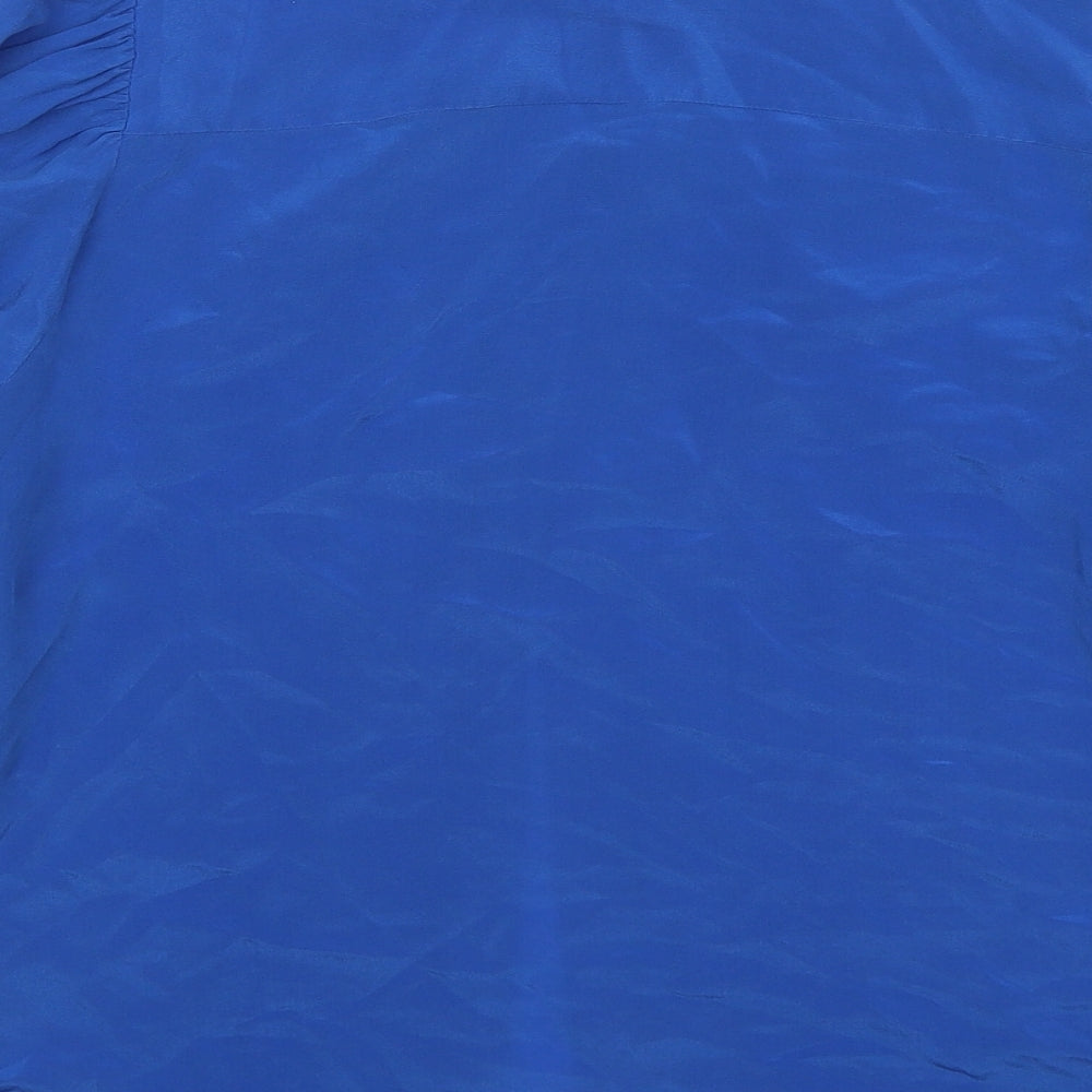 Boden Womens Blue  Silk Basic Button-Up Size 12 Round Neck