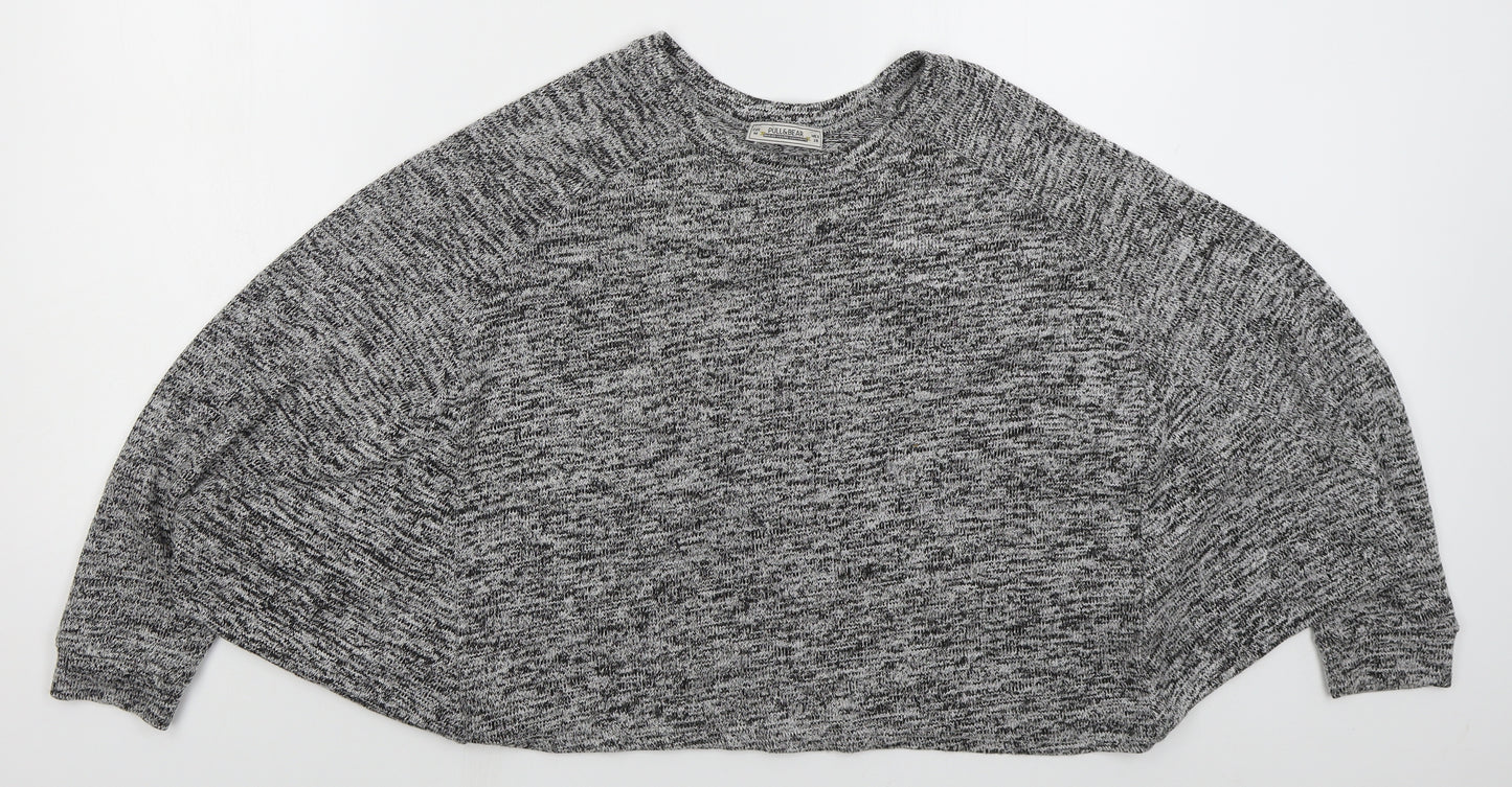 Pull & Bear Womens Grey Crew Neck  Viscose Pullover Jumper Size M