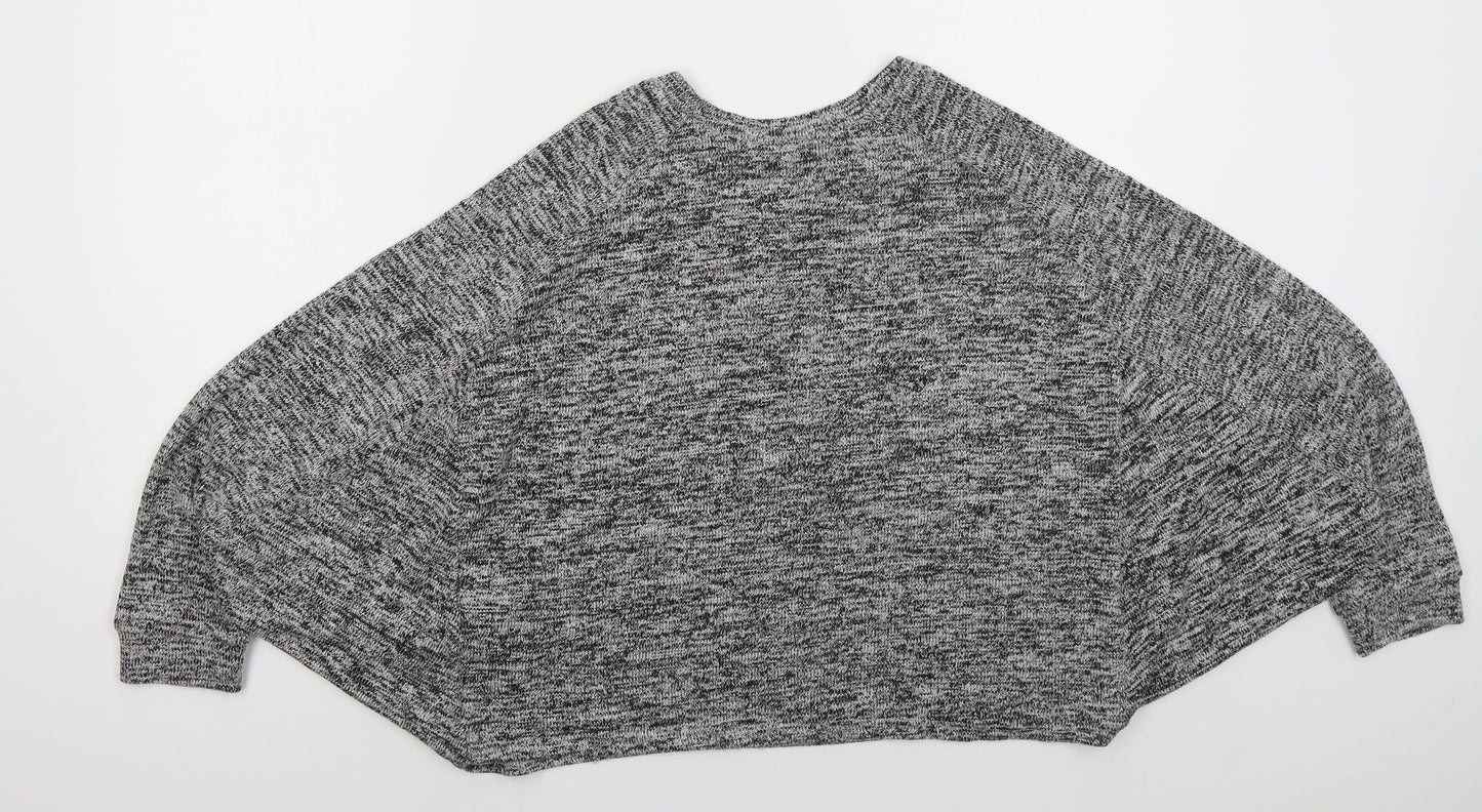 Pull & Bear Womens Grey Crew Neck  Viscose Pullover Jumper Size M