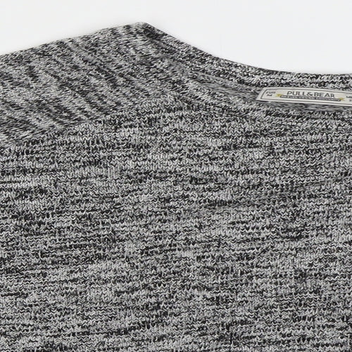 Pull & Bear Womens Grey Crew Neck  Viscose Pullover Jumper Size M