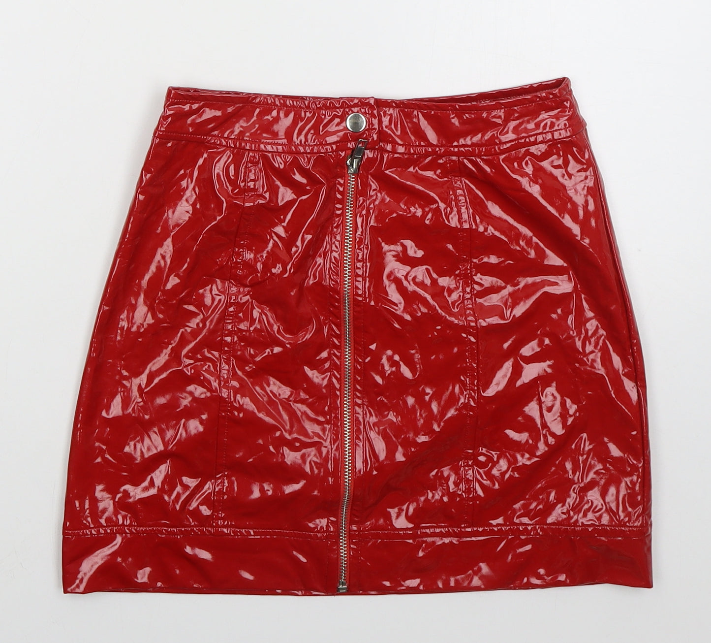 Koucla Womens Red  Polyester Mini Skirt Size S   Zip