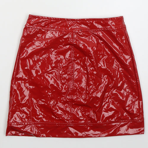 Koucla Womens Red  Polyester Mini Skirt Size S   Zip