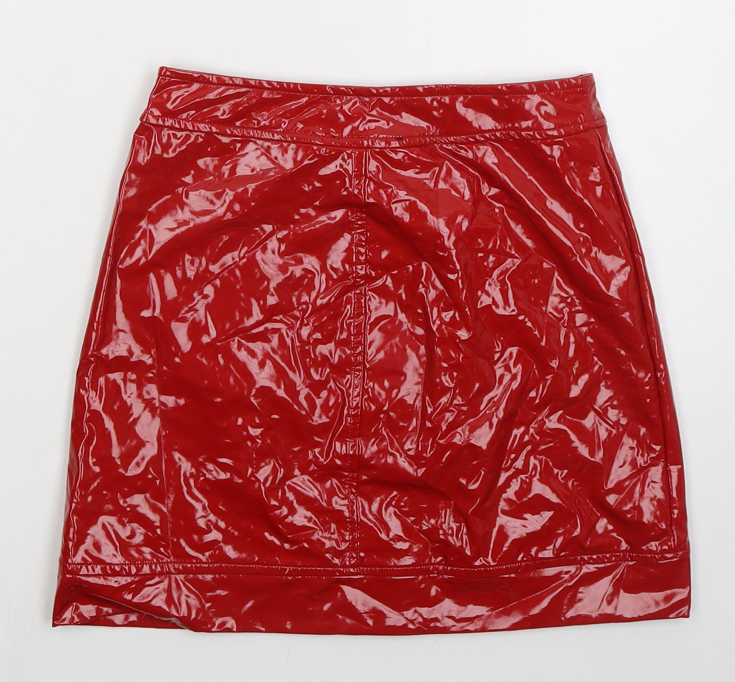 Koucla Womens Red  Polyester Mini Skirt Size S   Zip
